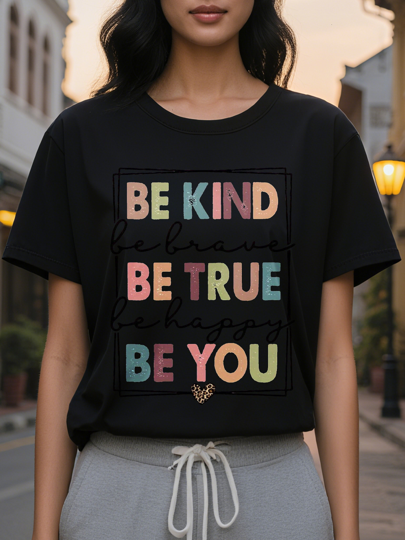 Women s White Be Kind T-Shirt Energy Positive Information Top Soft Daily Casual Shirt Choice of Self Love