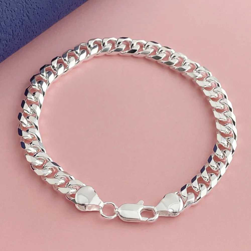 925 sterling silver 65MM sideways Cuban exquisite bracelet suitable for men and women party jewelry accessories W250904