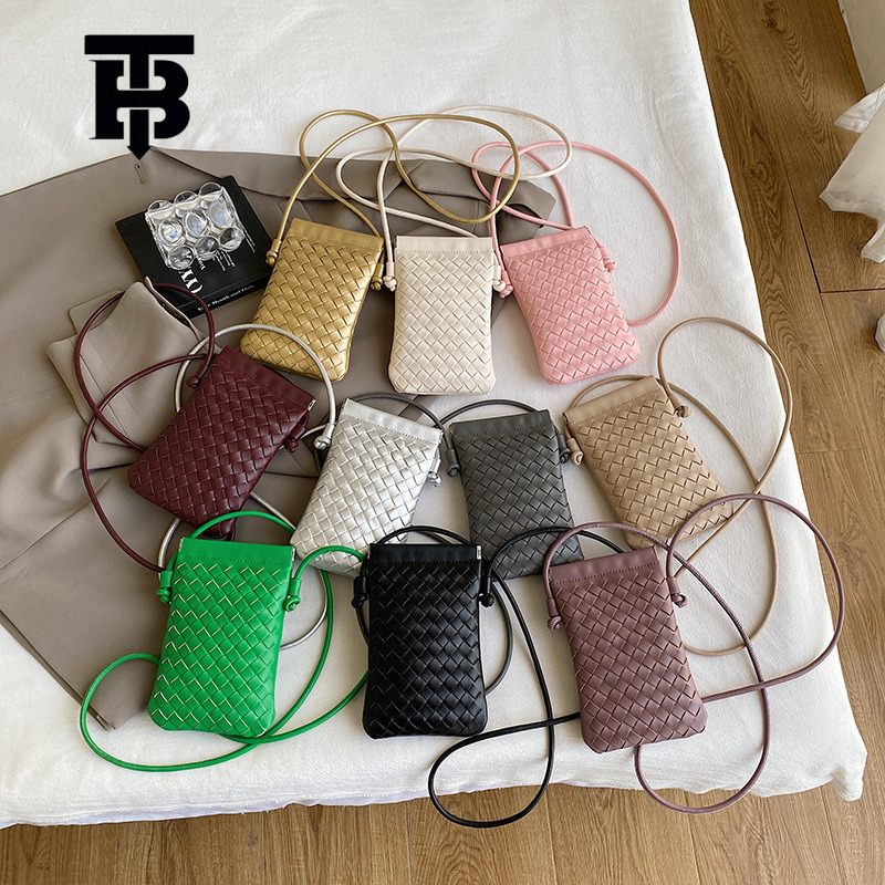 TB BHULAMTE Cross-border Super Popular Handwoven Small Bag for Women 2025 New High-end Versatile Commuter Vertical Crossbody Designer s bag Phone Bag