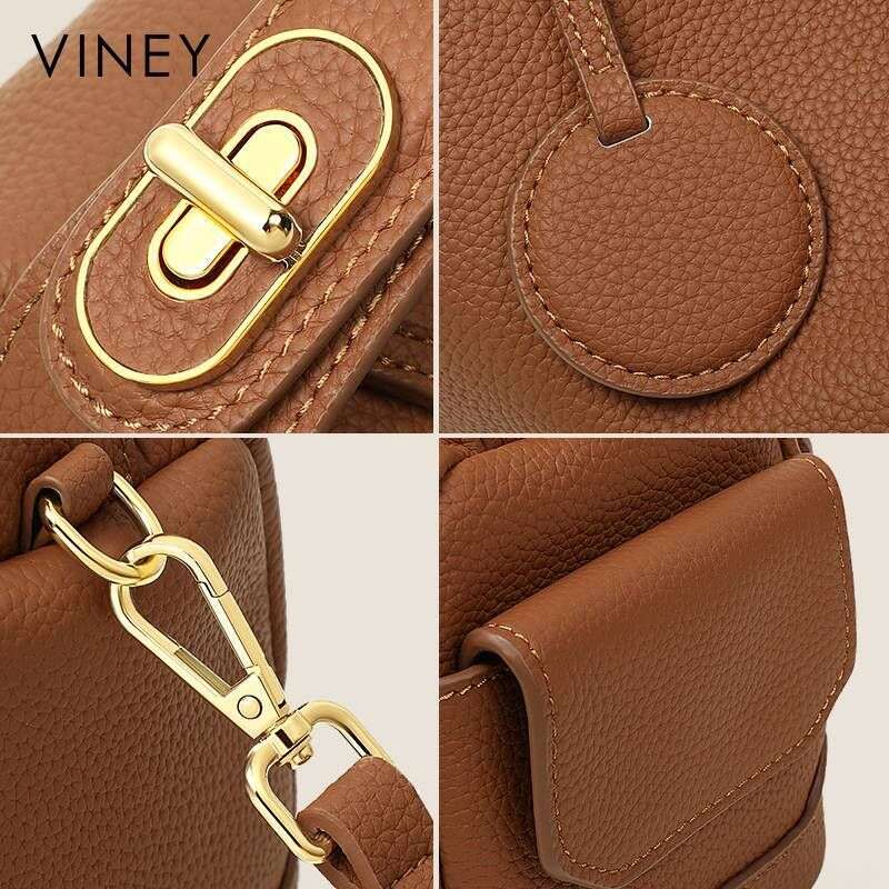 VINEY Ladies 2025 New Crossbody Women's Shoulder Genuine Leather Large Capacity Commuter Portable Pillow Bag
