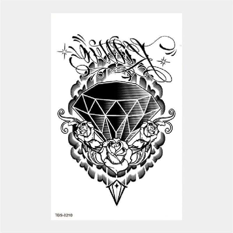 Black Animal Mandala Flower Disposable Tattoo Sticker TBS Series