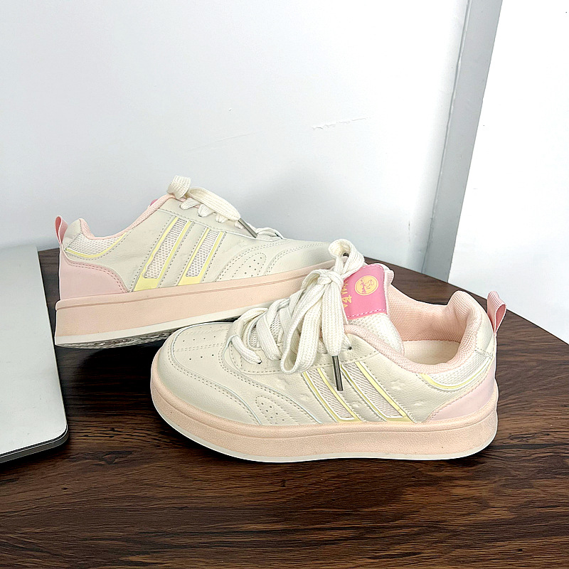 Women's platform shoes fashionable style low-top round-toe women's shoes versatile niche white shoes canvas shoes