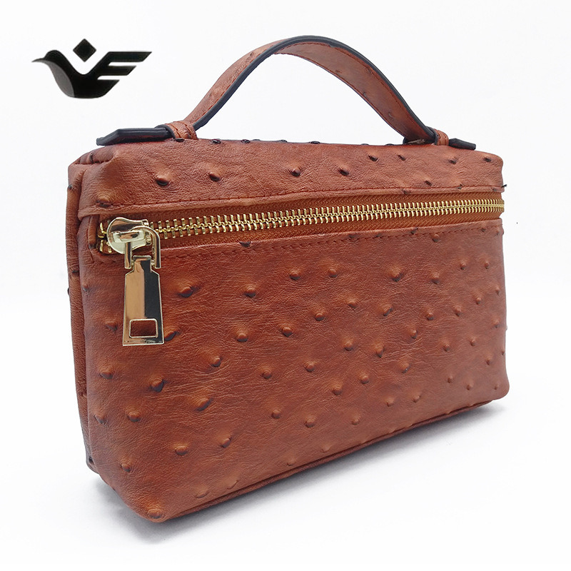 Feiyan Free Shipping New Designer Bag Luxury Shopping Bag Stock Wholesale Ostrich Pattern Cowhide Women's Handbag Genuine Leather Clutch Bag Tren