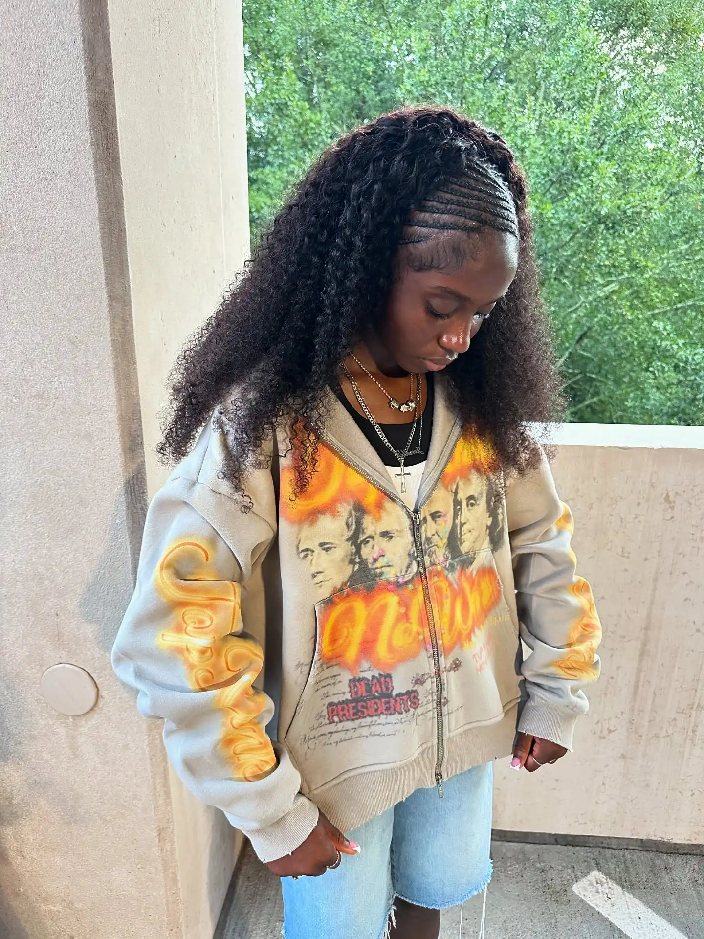 Y2K Gray Zip Hoodie Top Rank President Print Sweater Men Women Fashion Vintage Classic Hip Hop Streetwear Clothing Loose Jacket 250815