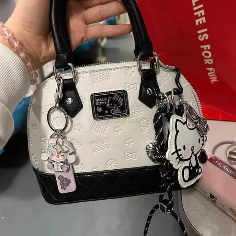 Sanrio Classic Sanrio Handbag Collection: Elegant Black/White Boston Messengers with Adjustable Straps