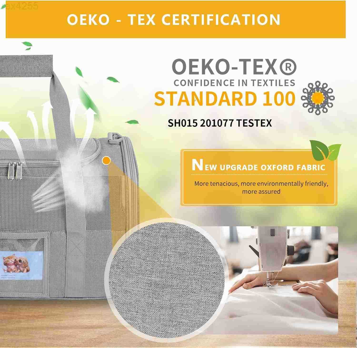 Cat Carrier Dog Carrier Pet Carrier Airline Approved for Small Dogs Kitten Carriers Under 15lb Collapsible Soft Sided TSA Approved Travel CarrierGreyW