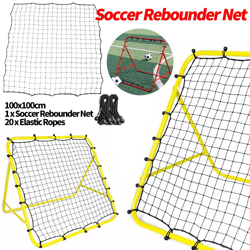 13PCS Soccer Rebounder Net Football Practice Net with 20 Elastic Ropes Kickback Target Goal Mesh for Kids Teens Training Aid 250903