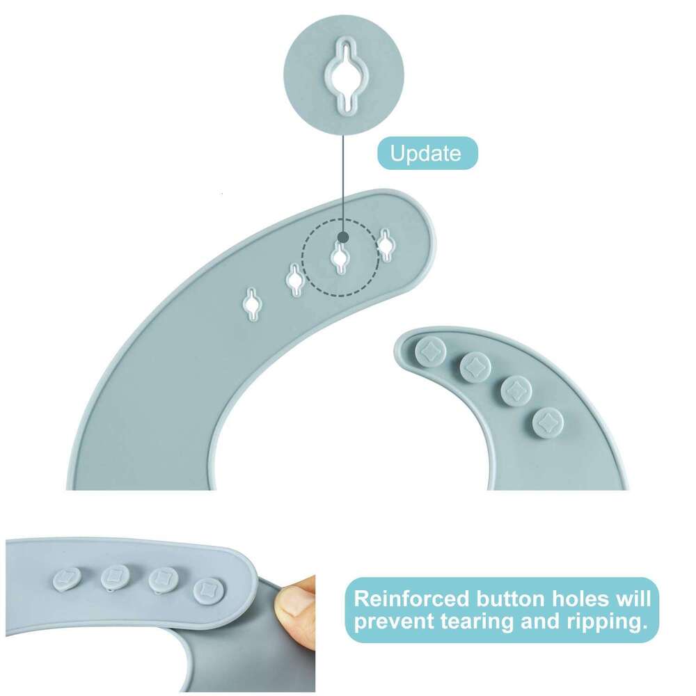 Pandaear 3-Piece Silicone Baby Bibs, Waterproof And Soft, Unisex, 10-72 Months Brown/Blue/Green