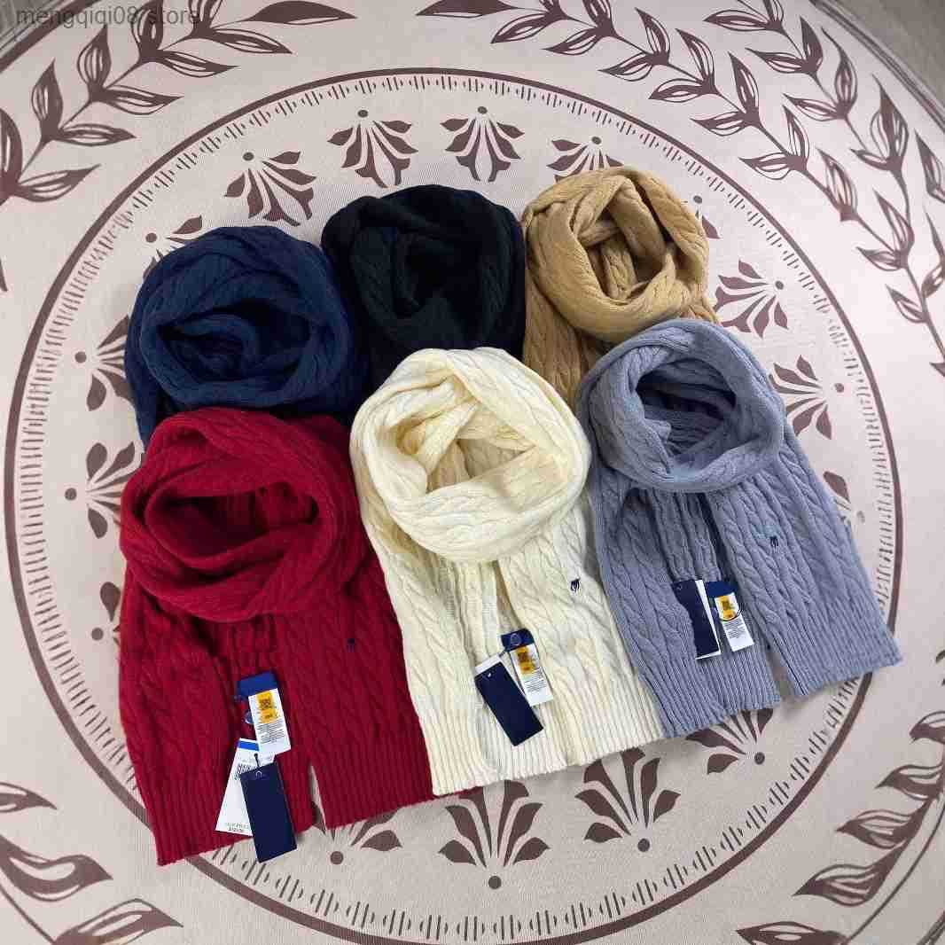 RL Raff Pony Label ColdProof Scarf Braided Embroidered Knitted Wool Scarf Versatile Knitted Scarf Warm L250904