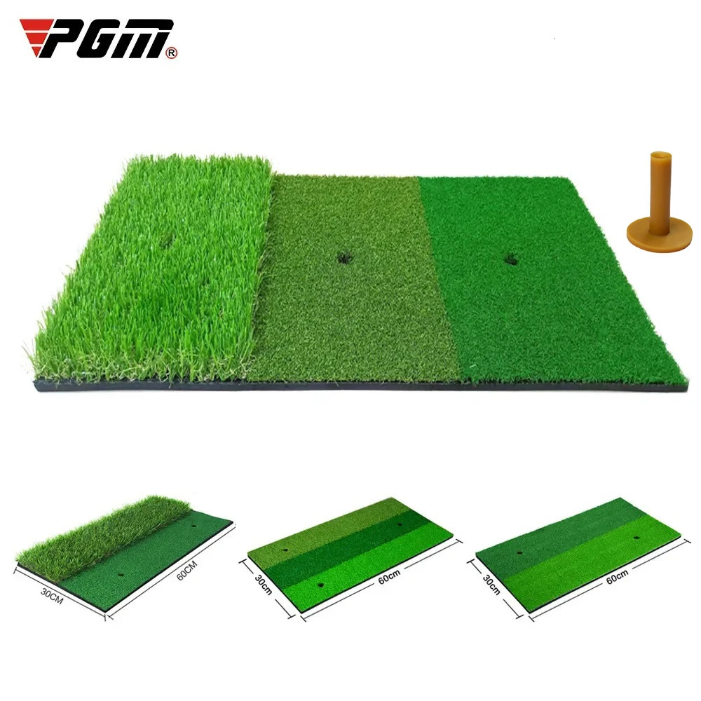 PGM Golf Hitting Mat Indoor Outdoor Mini Practice Durable PP Grass Pad Backyard Exercise Golf Training Aids With TEE DJD003250904