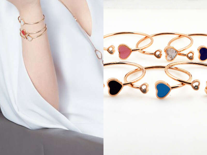 New Andy Style Joyful Ode to Joy Chopin Women's Titanium Steel Heart White Black Mother-of-Pearl Rose Gold Liu Tao Bracelet