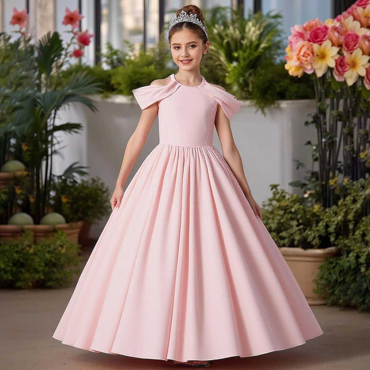 Elegant Bridesmaid Party Dresses for Girls Summer Long Wedding Birthday Princess Prom Girl Dresses Pageant Evening Kids Clothing Z250904