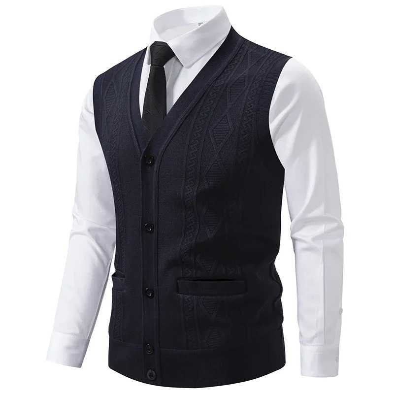 New Autumn Men Waistcoats Knitted Sweater Vests Casual Sleeveless Cardigans Male Spring Outwear Cardigan Sweatercoats Vests 3XLXJ250904