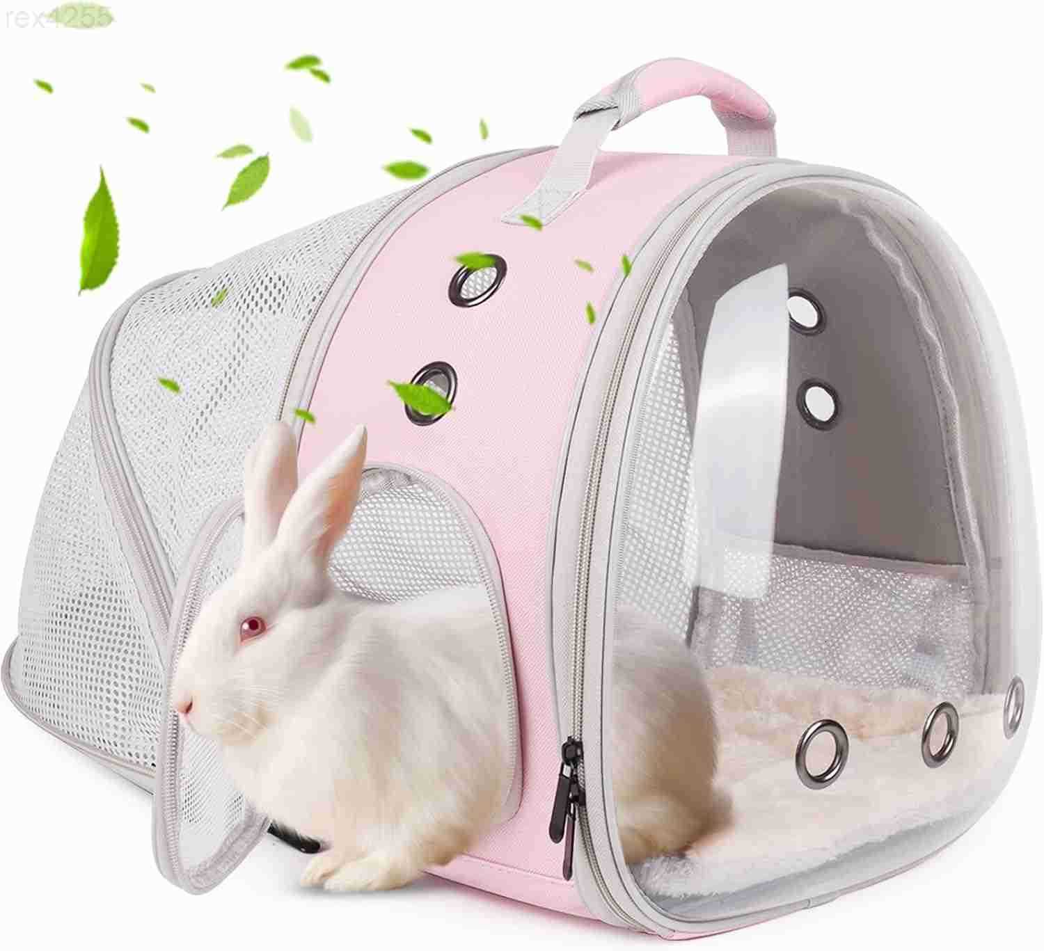 Back Expandable Backpack for Small Animals Portable Travel Bag Breathable Pet Carrier Cages for Bunny Guinea Pig Bearded Dragon Lizard Rabbit Squirrel