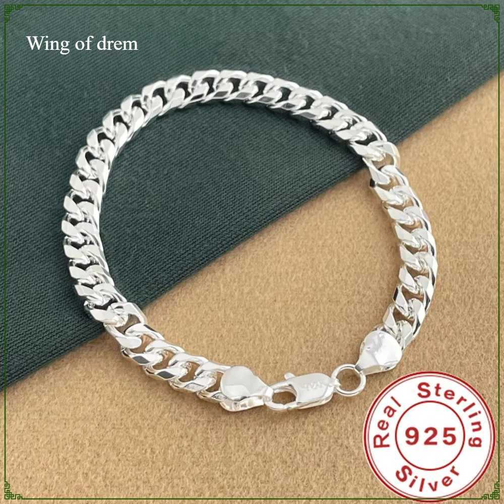 925 sterling silver 65MM sideways Cuban exquisite bracelet suitable for men and women party jewelry accessories W250904