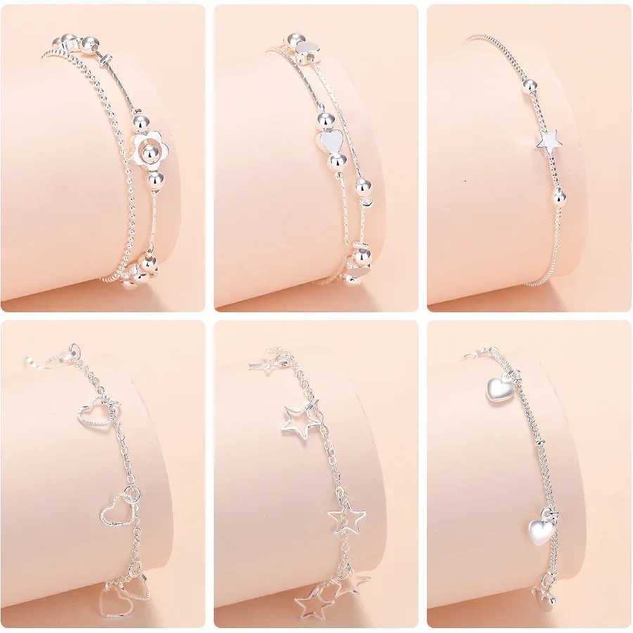 SAIYE 925 Sterling Silver Women Heart Star Chain Bracelet For Women Luxury Jewelry Jewellery Gifts ChristmasXJ250904