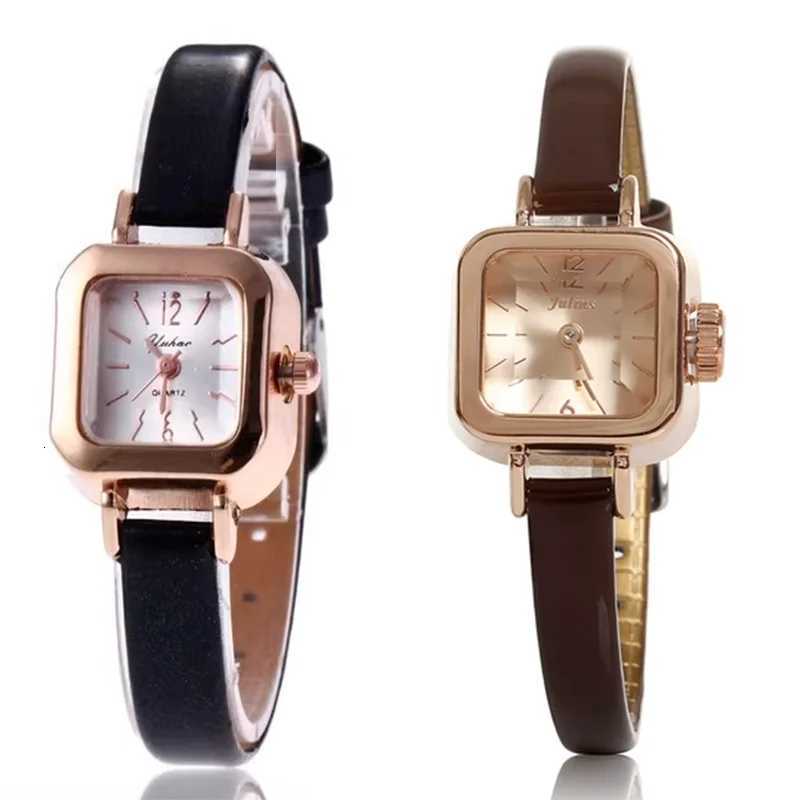 Vintage Wen Watch Small Square Dial Thin Leather Strap Ladies Wristwatch Elegant Quartz Girls Watches Casual Reloj Mujer X250904