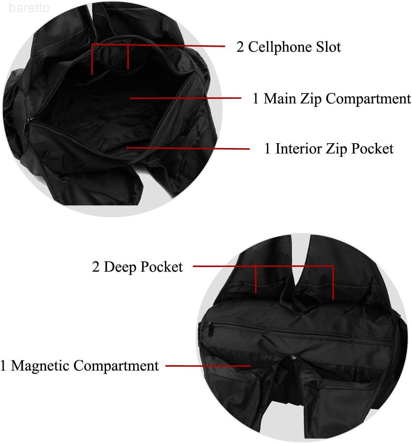 Shoulder Bag for Women Waterproof Shopping Lightweight Work Purse and Handbag Travel Tote Oxford Nylon Large Capacity Hobo M250903