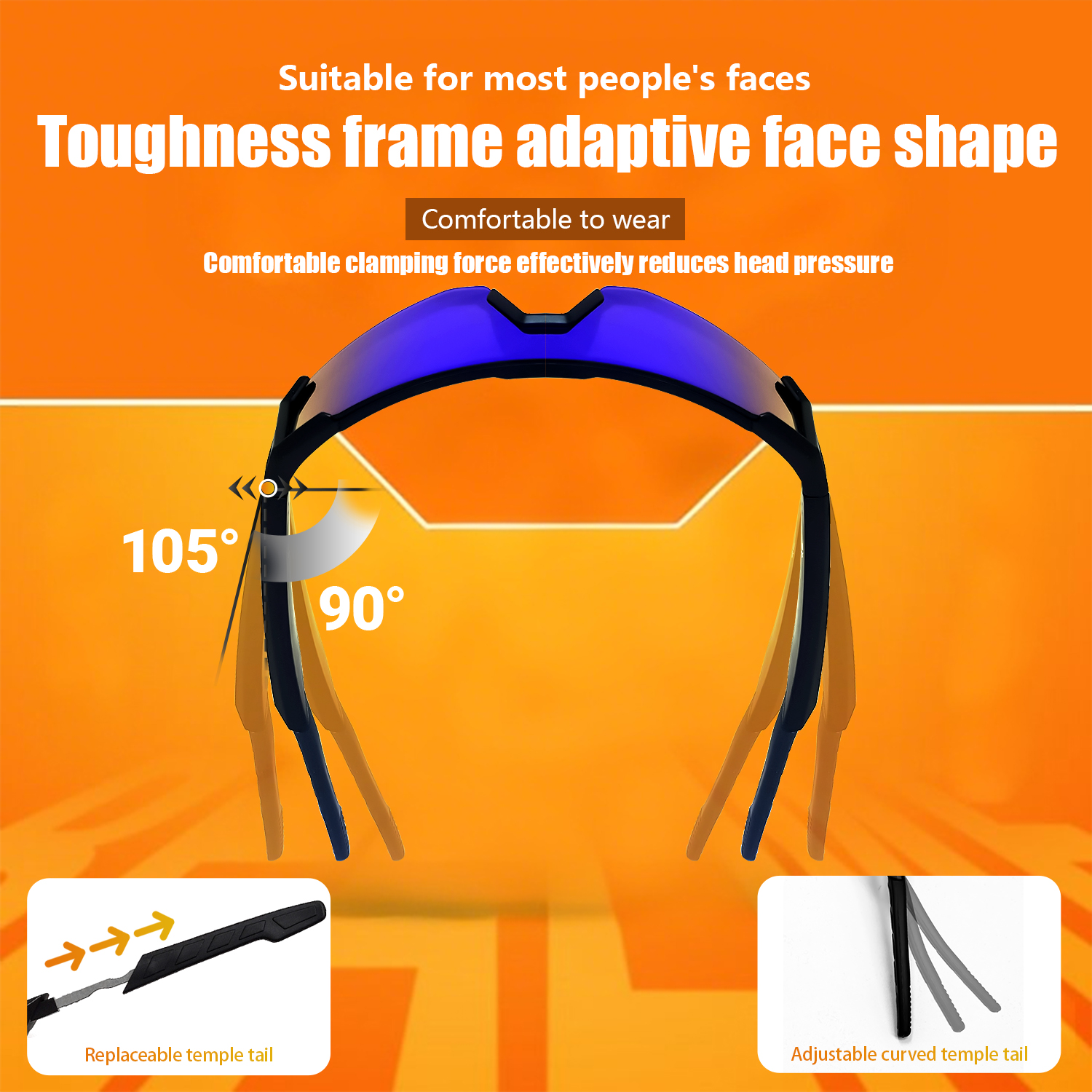 QY-Pro1 Bluetooth Smart Cycling Glasses with AI voice assistants Call Control immersive sound effects UV400 sand prevention corrosion protection Sungl