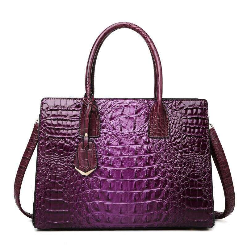 Women's Large Top-Handle Bag Vintage Crocodile Designer Shoulder Bag Quality Leather Crossbody Bag Messenger Commuter Sac A Main