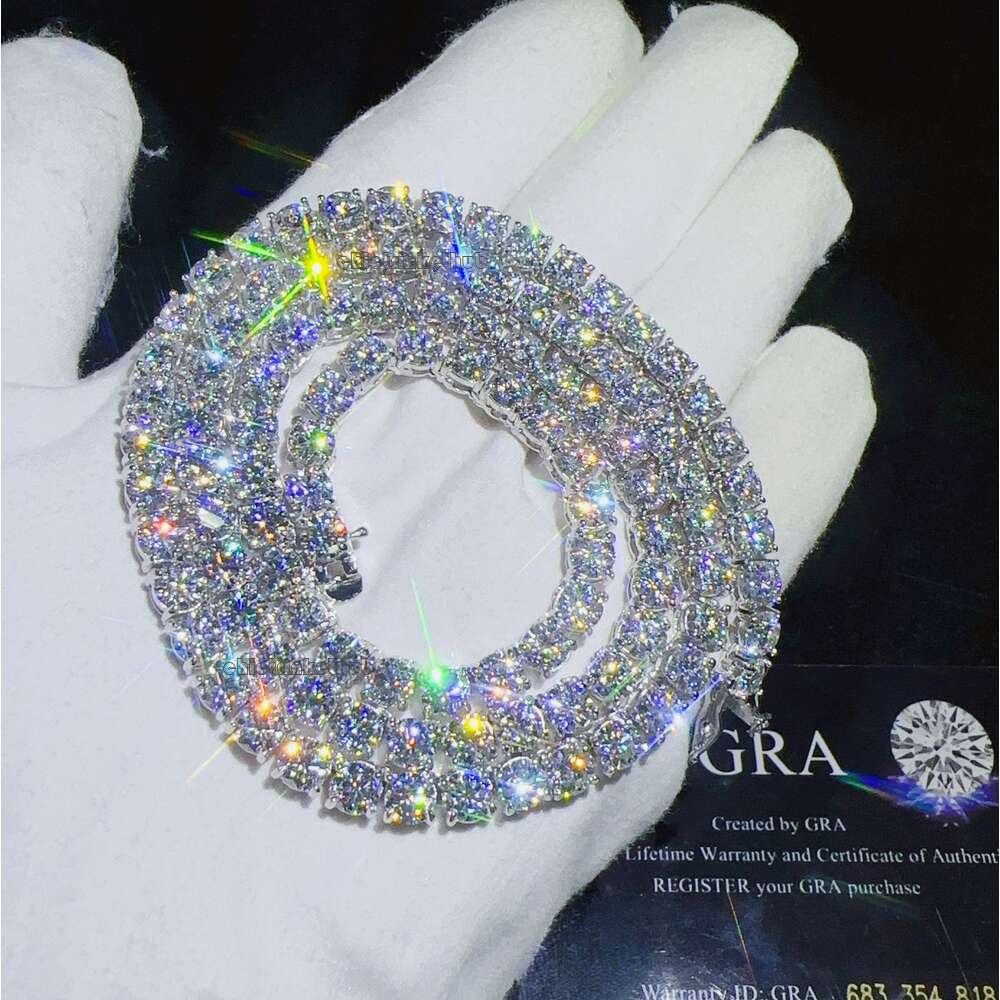 bracelet tennis Hip Hop necklace fashion Jewelry Pass Dia Tester 6mm vvs moissanite iced out cuban chain for men women AA