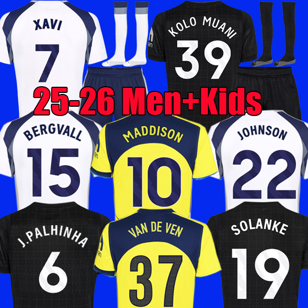 25 26 MADDISON KUDUS XAVI soccer Jerseys KULUSEVSKI KOLO MUANI 2026 ROMERO VAN DE VEN SOLANKE BERGVALL GRAY TEL RICHARLISON J.PALHINHA Football kit shirts men kids set