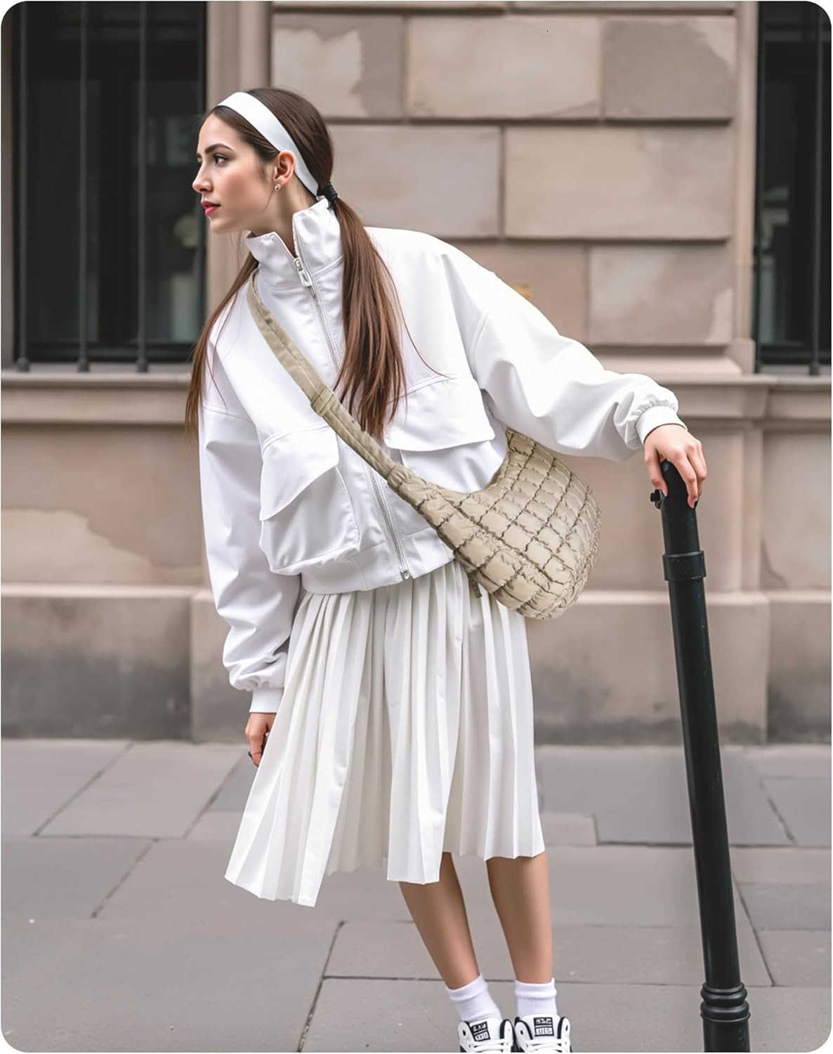 Quilted Puffy Crossbody Bag for Women Medium Cute Hobo Shoulder Purse Soft Fluffy Handbag for Daily Use M250903