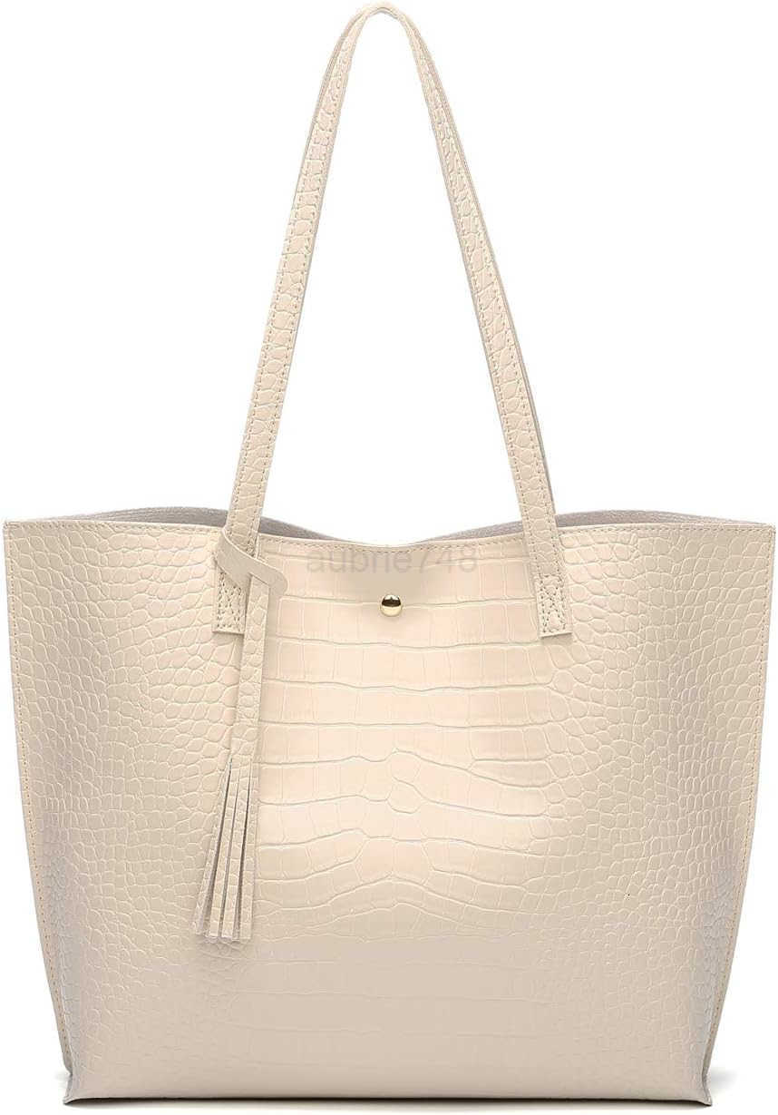 Womens Soft Faux Leather Tote Shoulder Bag from Big Capacity Tassel Handbag M250904