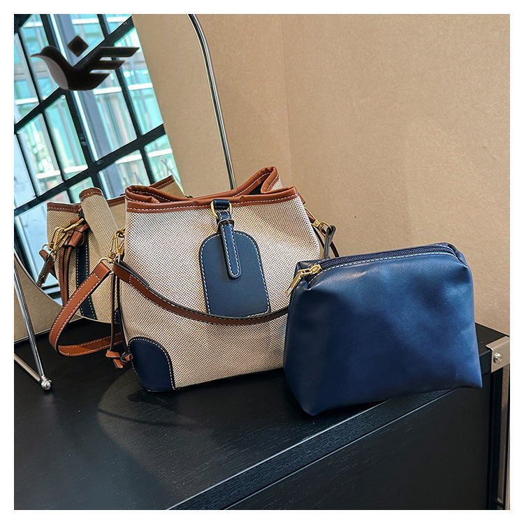 Feiyan Free Shipping New Designer Bag Luxury Shopping Bag Bucket Bag For Women Canvas Color-block Stitching Handbag Mother-daughter Bag Trendy Single 