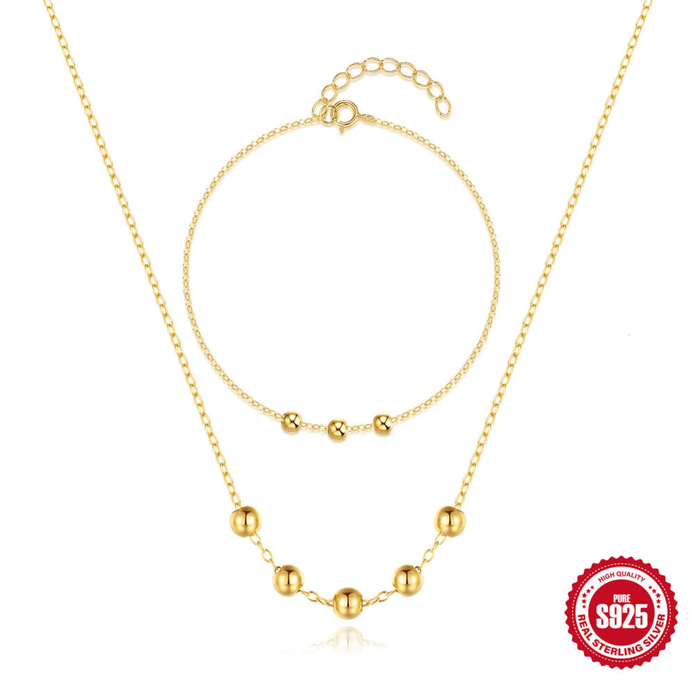 New s Pure Korean Version Niche Design High-end Feel Sliding Sier Bead Necklace for Women Versatile Elegant Collarbone Chain