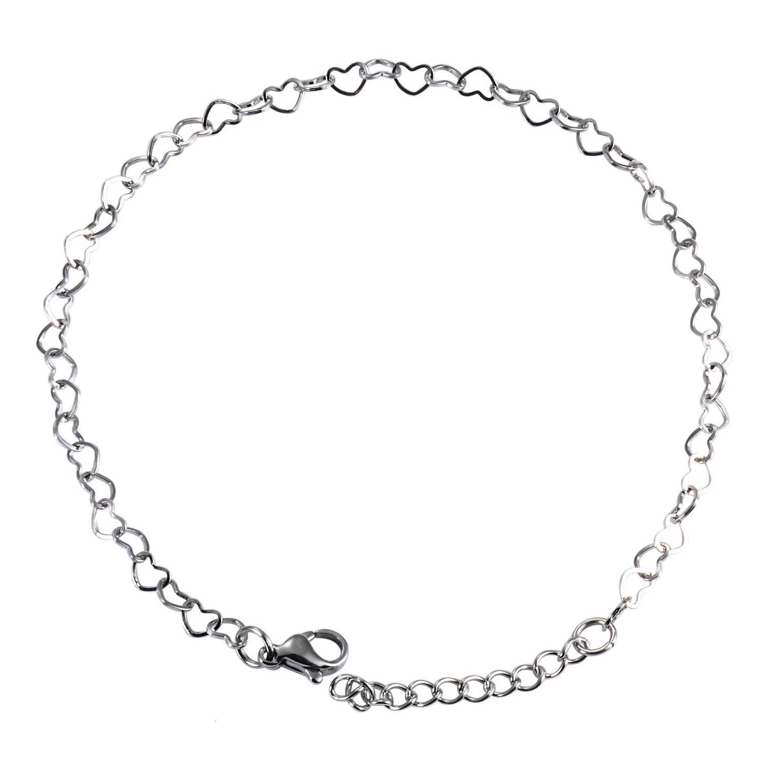 Hollow Stainl Steel Sweet Cute Statement Heart Chain Bracelet Anklet 3cm Extension for Girlfriend Women JewelryGiftXJ250904