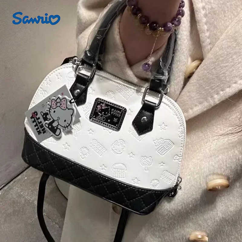 Sanrio Classic Sanrio Handbag Collection: Elegant Black/White Boston Messengers with Adjustable Straps