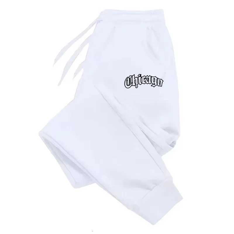 Chicago Printed Fleece Sweatpants Men Women Fashion Simple Outdoor Fitness Jogging Casual Pants Drawstring Fleece Long PantsXJ250904