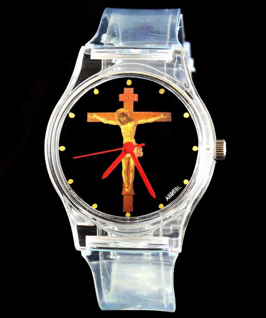God Christ Cross Virgin Mary Sacred of Jesus Redentor Easter Religious Quartz Wrist Watch X250904