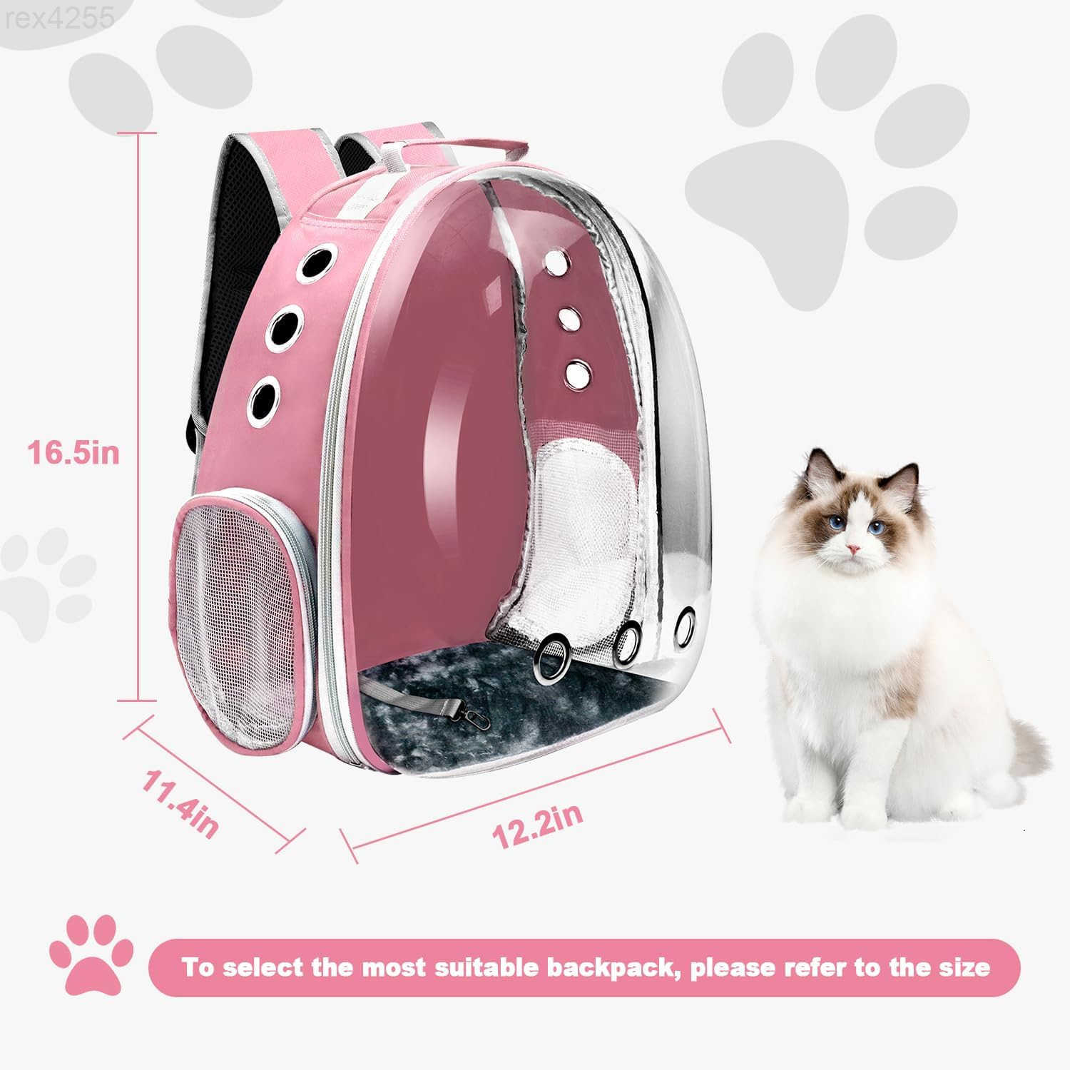 Cat Backpack Carrier Pet Cat Carrier with Ventilated Design for Carrying Puppy Cats Pet Carrier Backpack for TravelingHikingCampingOutdoors Airline Ap