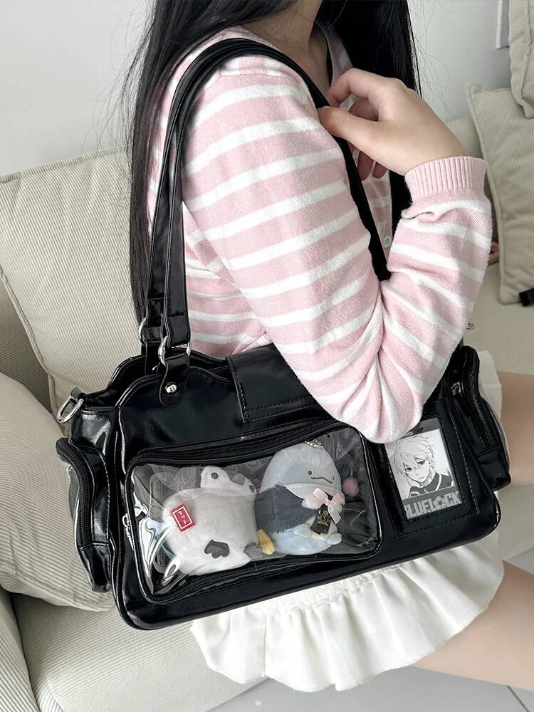 Daily Using Ita Shoulder Bags Woman Original Crossbady Bag Transparent Pockets Bolso Underarm Sac Femme New Bolsos De Mujer