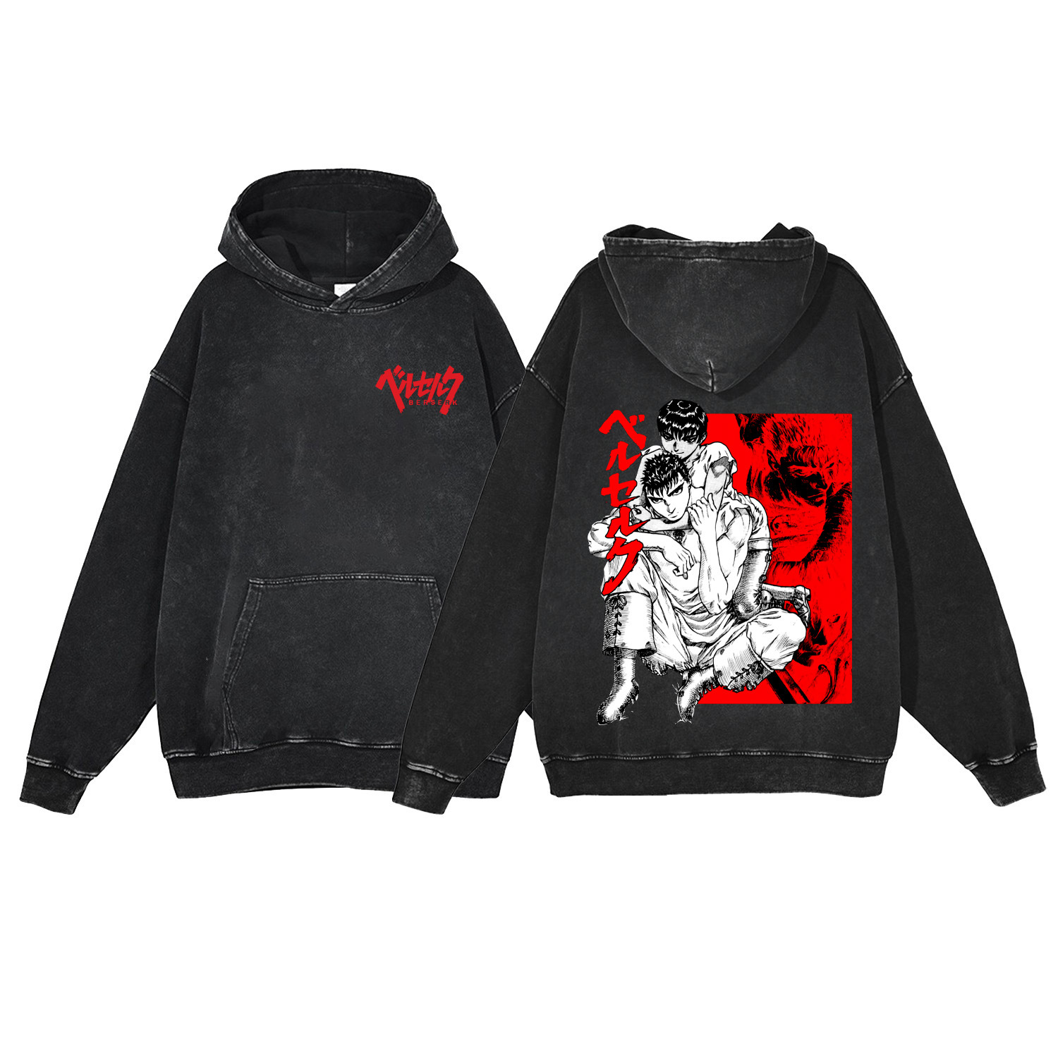 Street Ready Worn-in Look Hooded Jacket from Berserk Series Made of Durable Material - TT8303