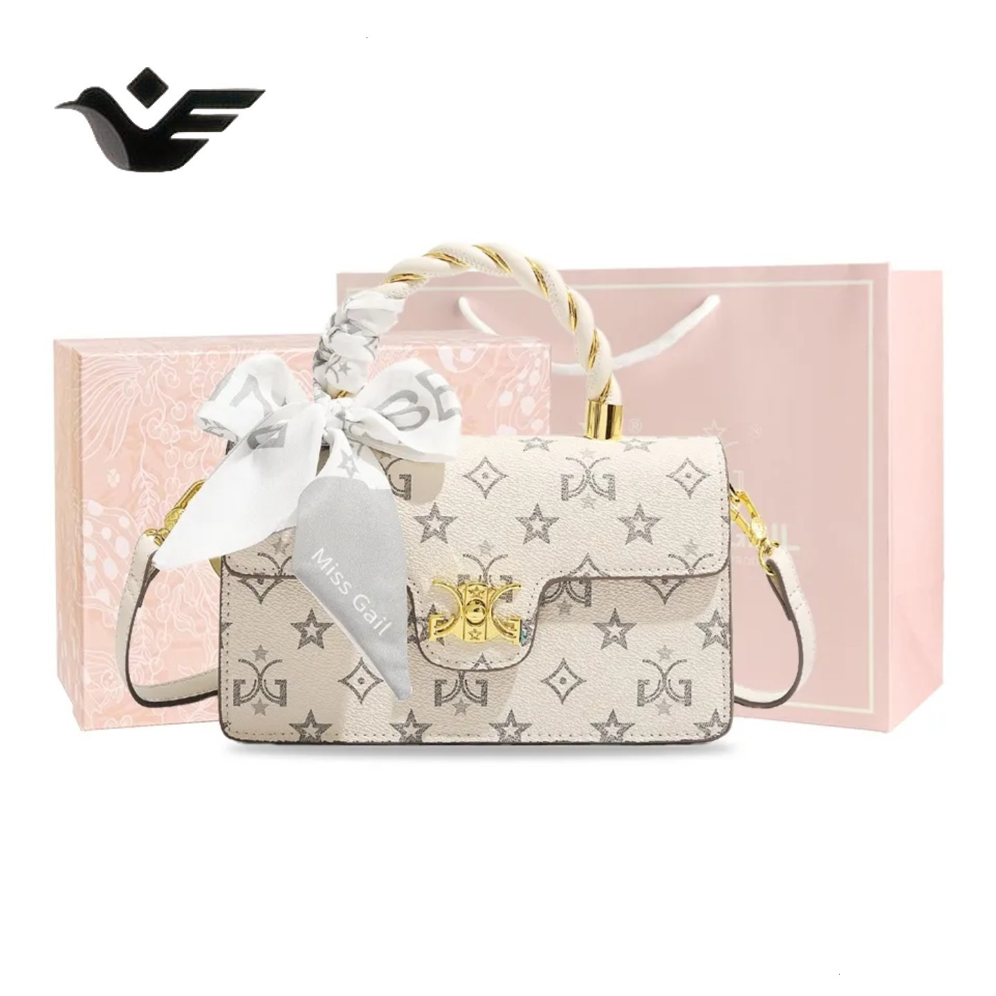 Feiyan Free Shipping New Designer Bag Luxury Shopping Bag High-end Light Luxury Printed Small Square Bag Trend Purple Stylish Single Shoulder Messenge