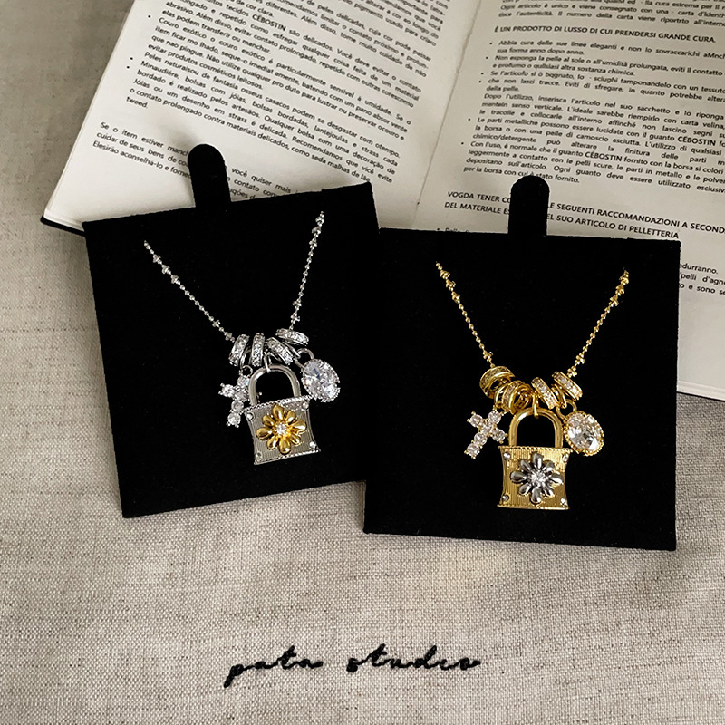 Heavy Craft Light Niche Zircon Circle Tassel Necklace for Women Simple Personality Versatile Fashion Choker Collarbone Chain