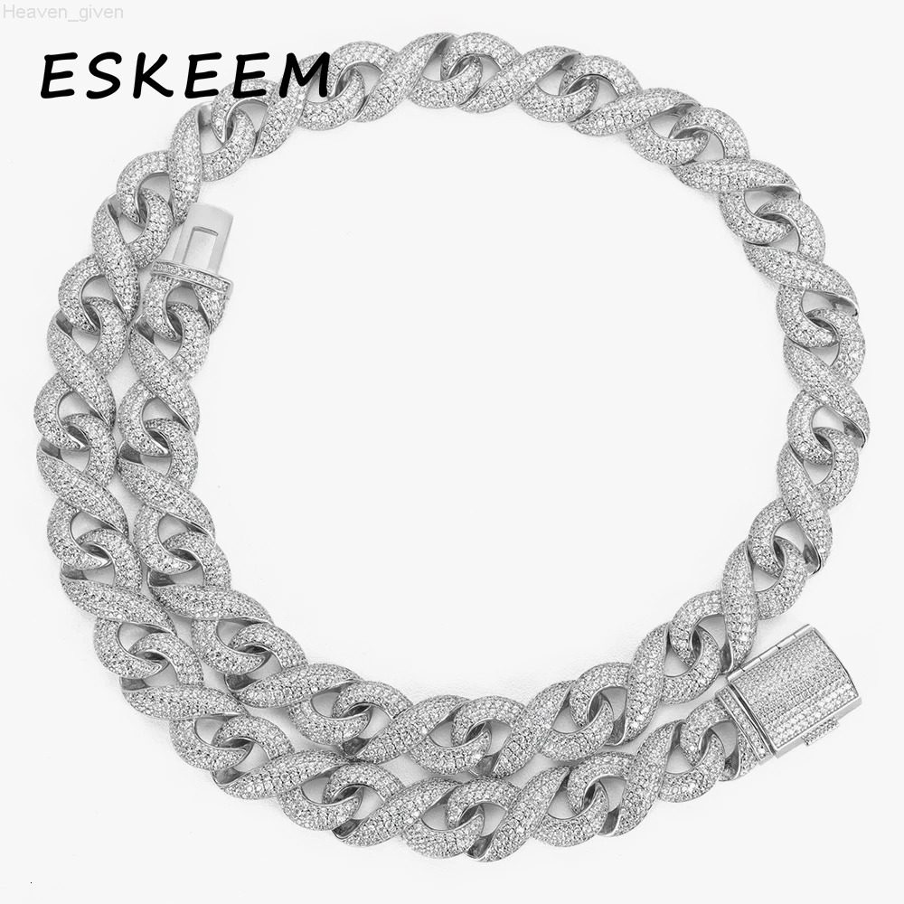 Hip Hop 15MM Iced Out Bling 3A CZ Miami Cuban Link Plated Personalized Infinity Cuban Necklace