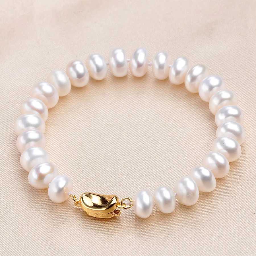 2025 New Arrival 89mm Bread Bead Freshwater Pearl Bracelets With 925 Sterling Silver Clasp For Women White Purple Y250904