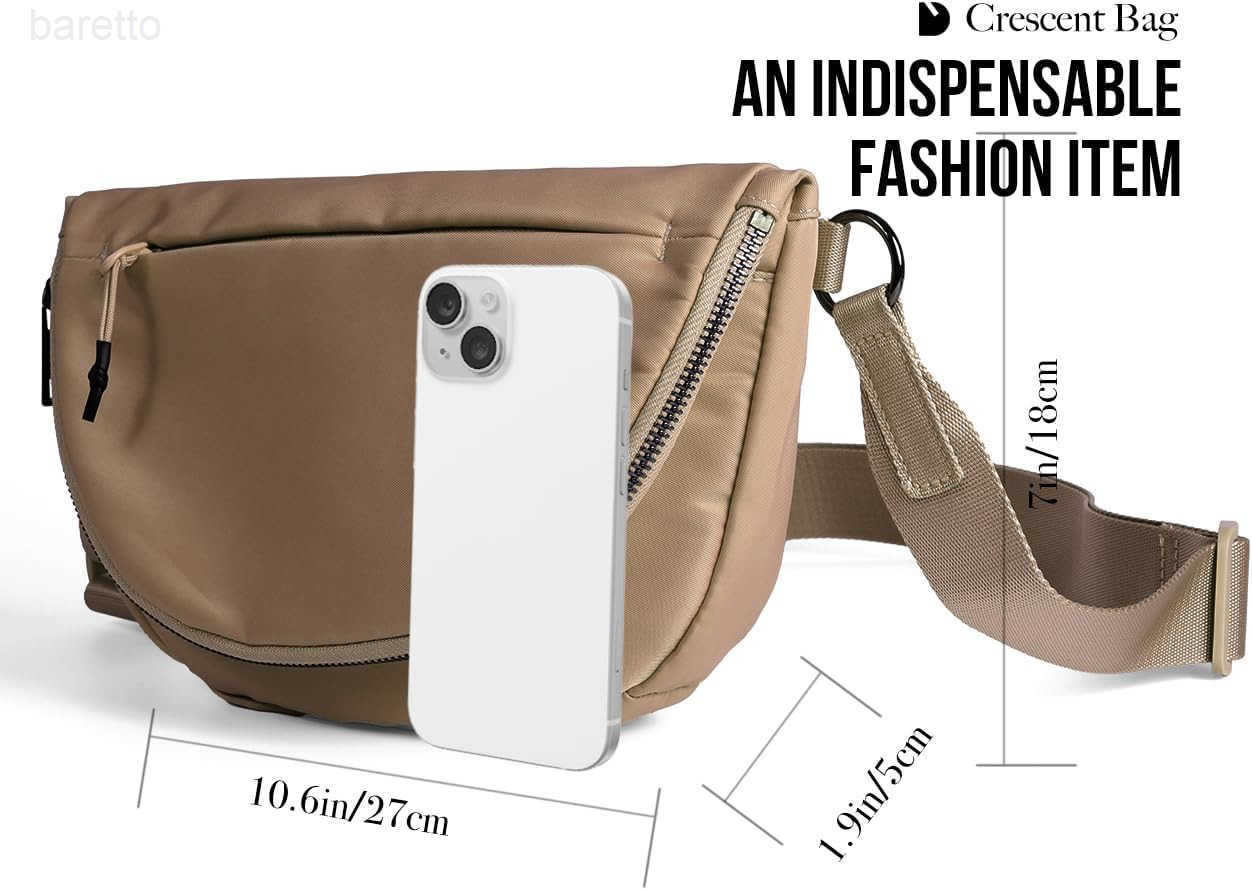 Crescent Bag for Women and Men Fashion Medium Nylon Folding Crescent Moon Bag Single Shoulder Bag with Adjustable Strap M250903