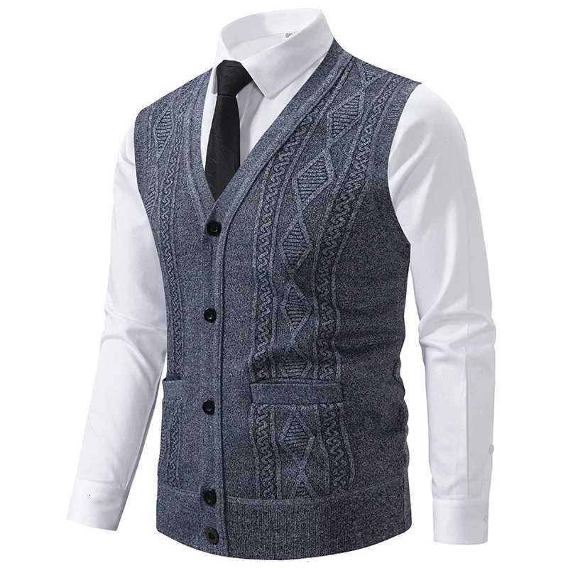 New Autumn Men Waistcoats Knitted Sweater Vests Casual Sleeveless Cardigans Male Spring Outwear Cardigan Sweatercoats Vests 3XLXJ250904
