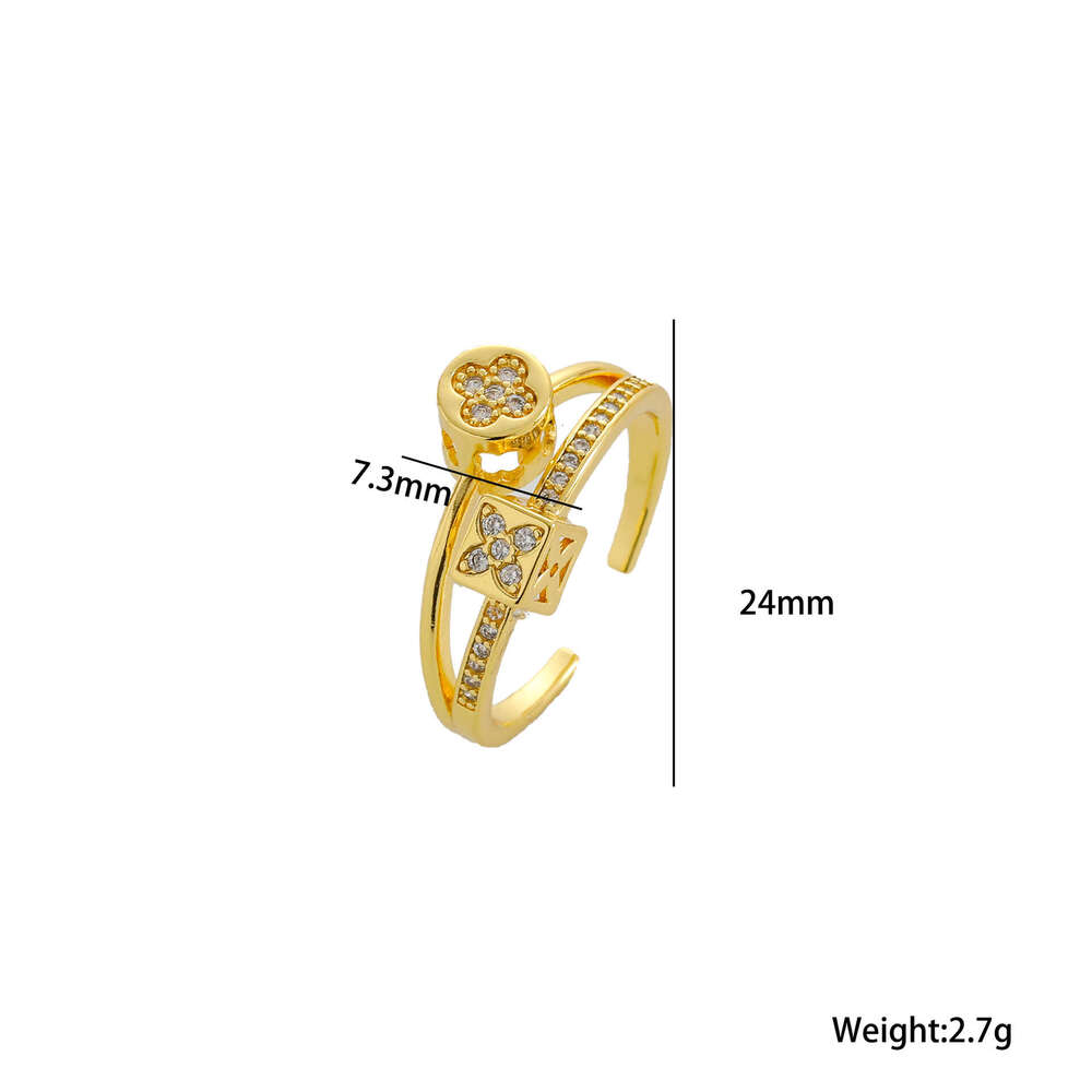 DH collections Korean Dongdaemun - inspired Double - layer Micro - inlaid Cubic Zirconia Ring for Women. This minimalist