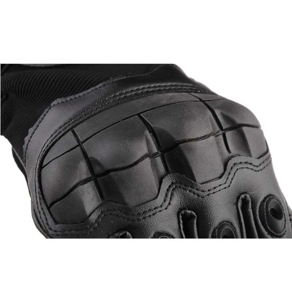 Touch Screen Tactical Full Finger Gloves Hard Rubber Paintball Airsoft Bicyc Combat PU ather Antiskid Cycling Work GlovesXJ250904