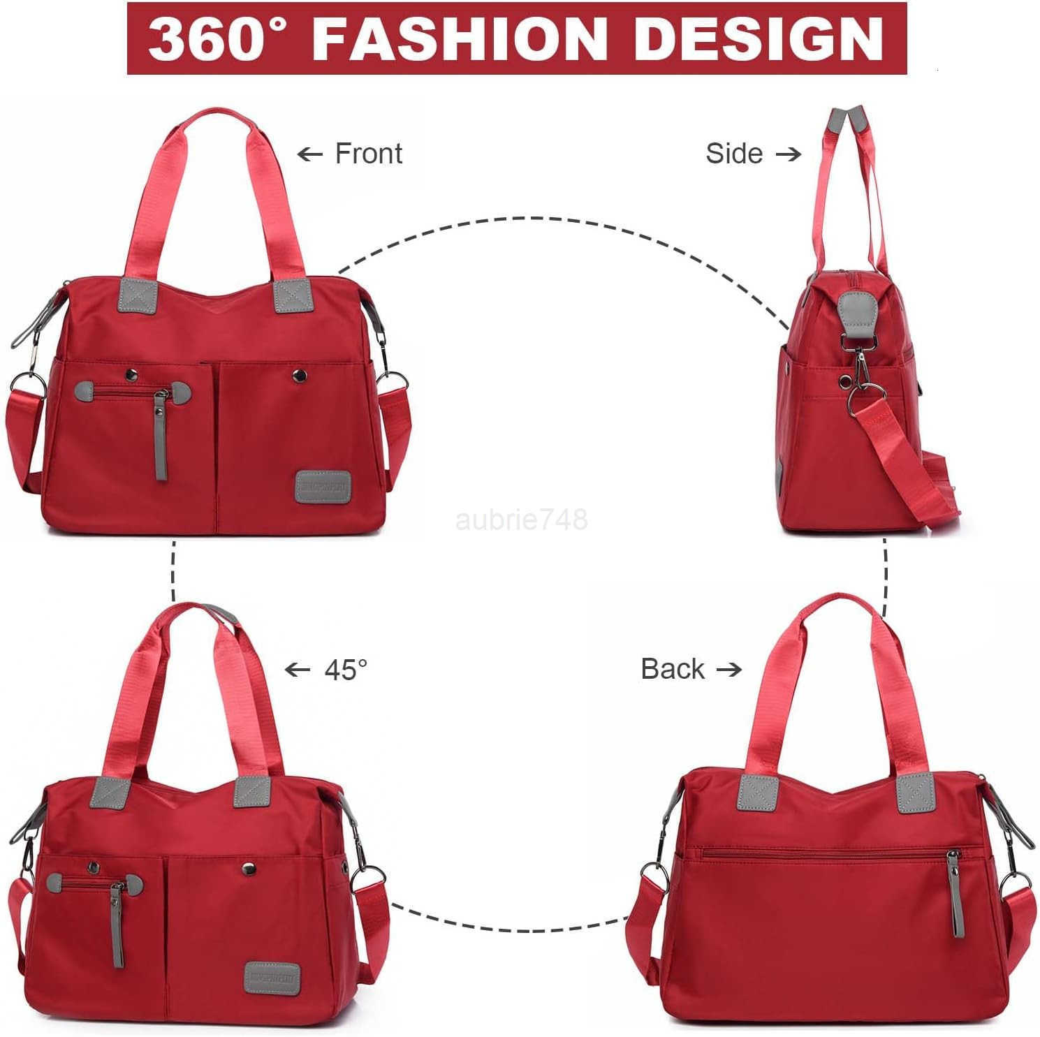 Tote Bag for WomenMulti Pockets Shoulder HandbagNurse Bag for WorkLarge Cross body PurseFashion Nylon Top Handle Satchel M250904