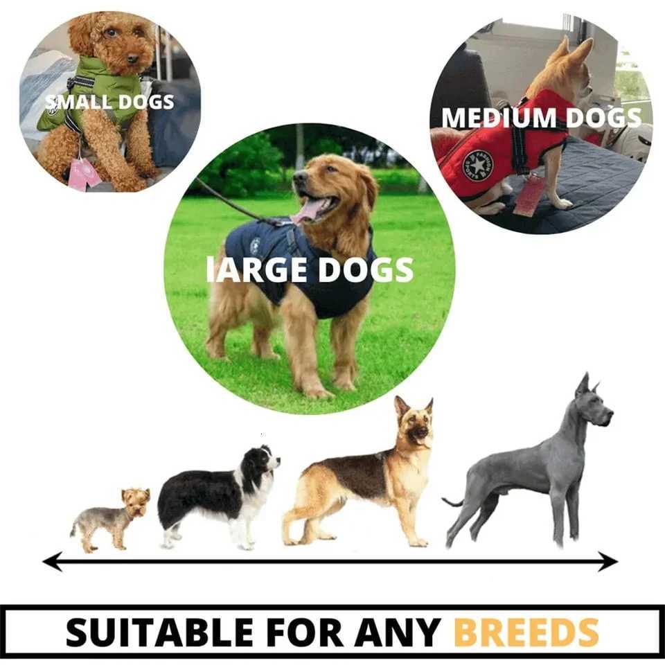 Large Pet Dog et With Harness Winter Soft Warm Dog Clothes Labrador French Bulldog Waterproof Coat Outfit Vest For Dogs W250904