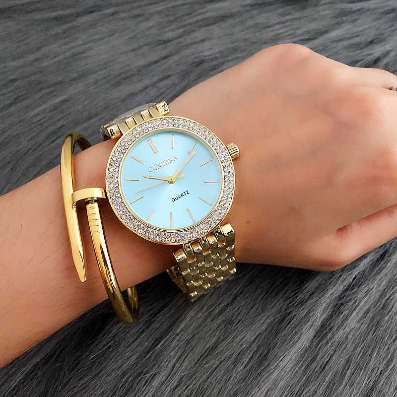 CONTENA Fashion Luxury Silver Watch Wen Watches Rhinestone Wens Watches Ladies Watch Stainless Steel Clock reloj mujer X250904