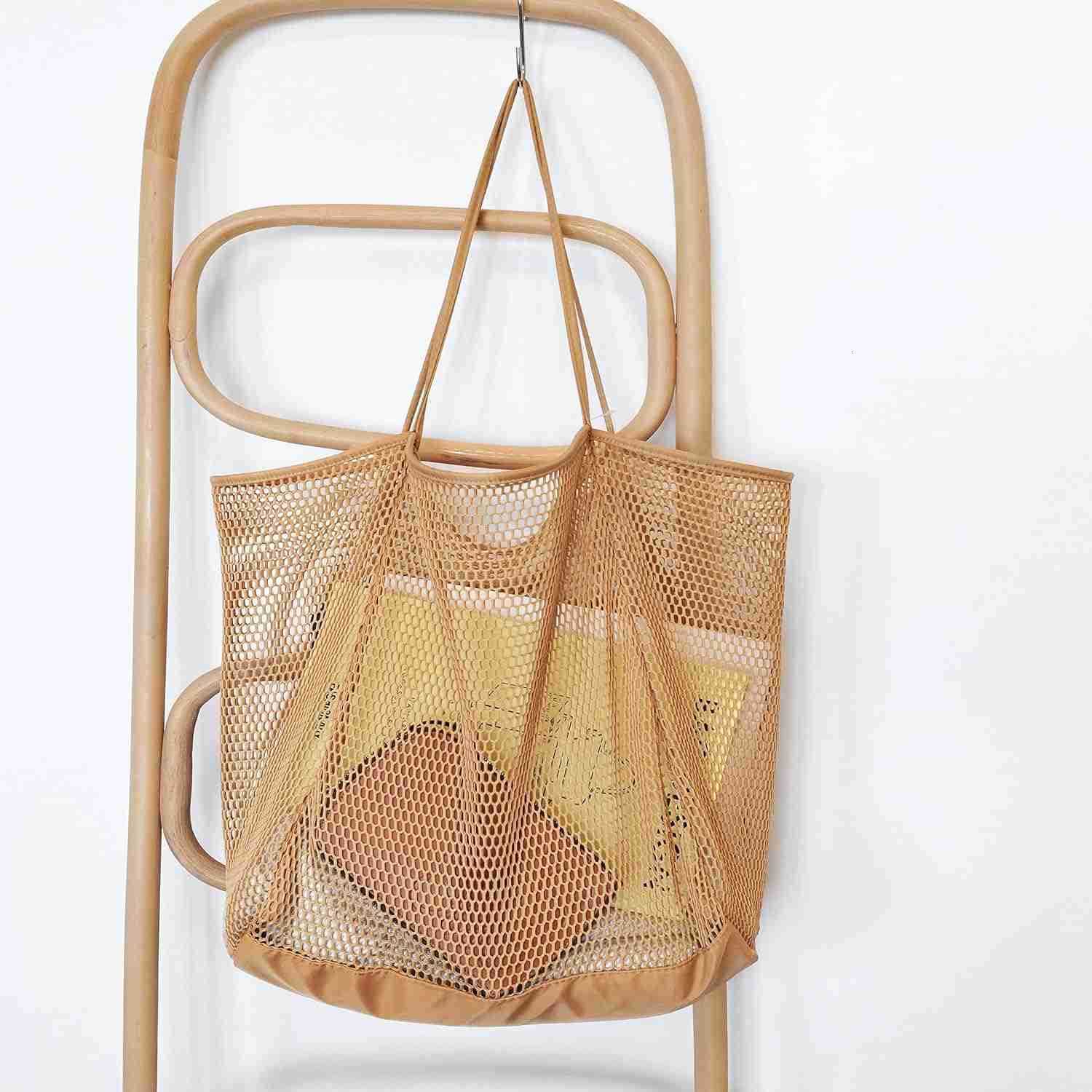 Mesh Beach Tote Womens Shoulder Handbag M250904