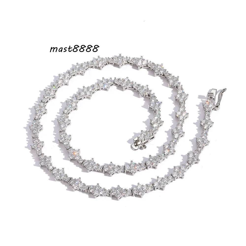 Hip Hop Jewelry Fashion Iced Out 18k Gold Silver Plated Brass Zircon Diamond Tennis Chain Cz Necklace for Men Women